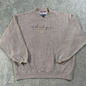 VTG 90's Michigan Wolverines Embroidered NCC Apparel Crewneck Sweatshirt Sz XL